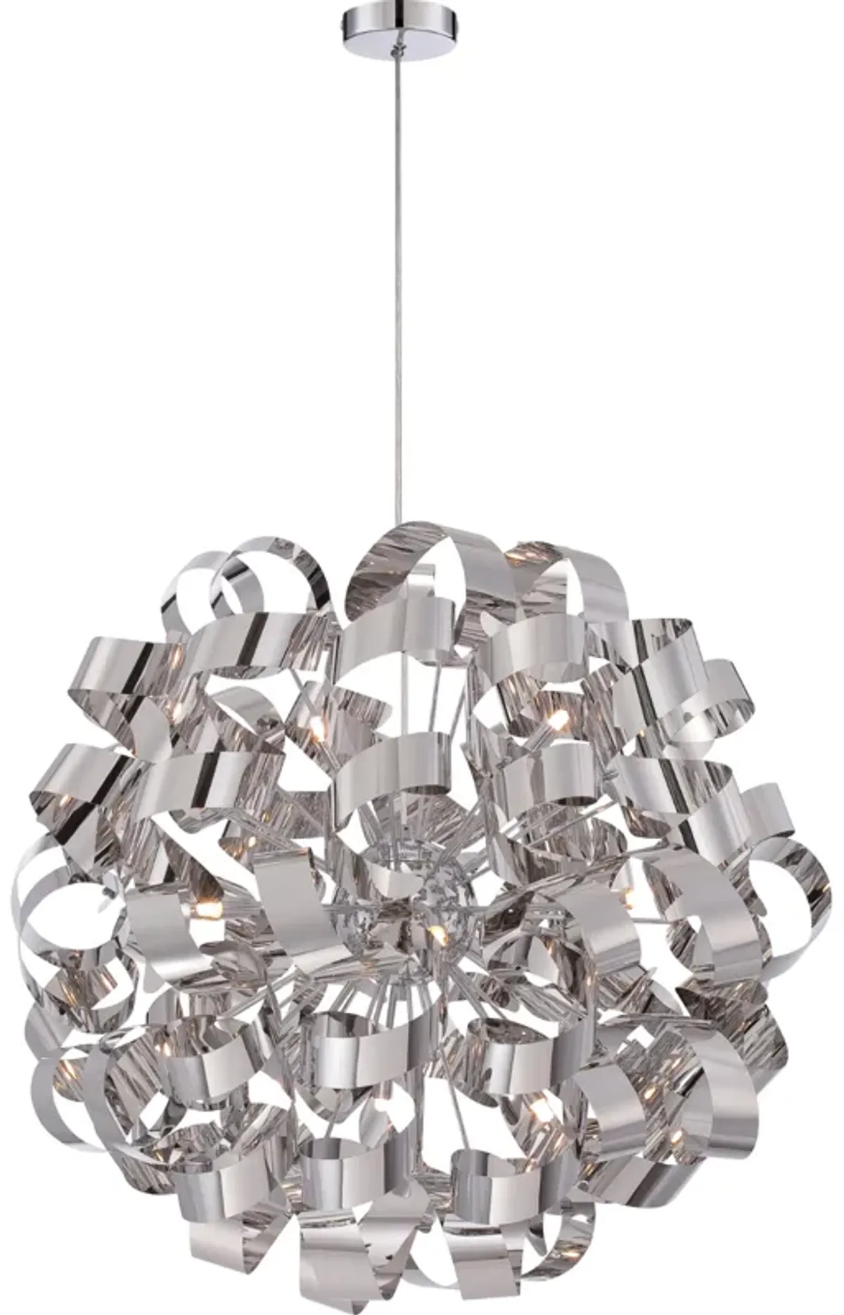 X-Large Nickel Ribbons Chandelier 31"H