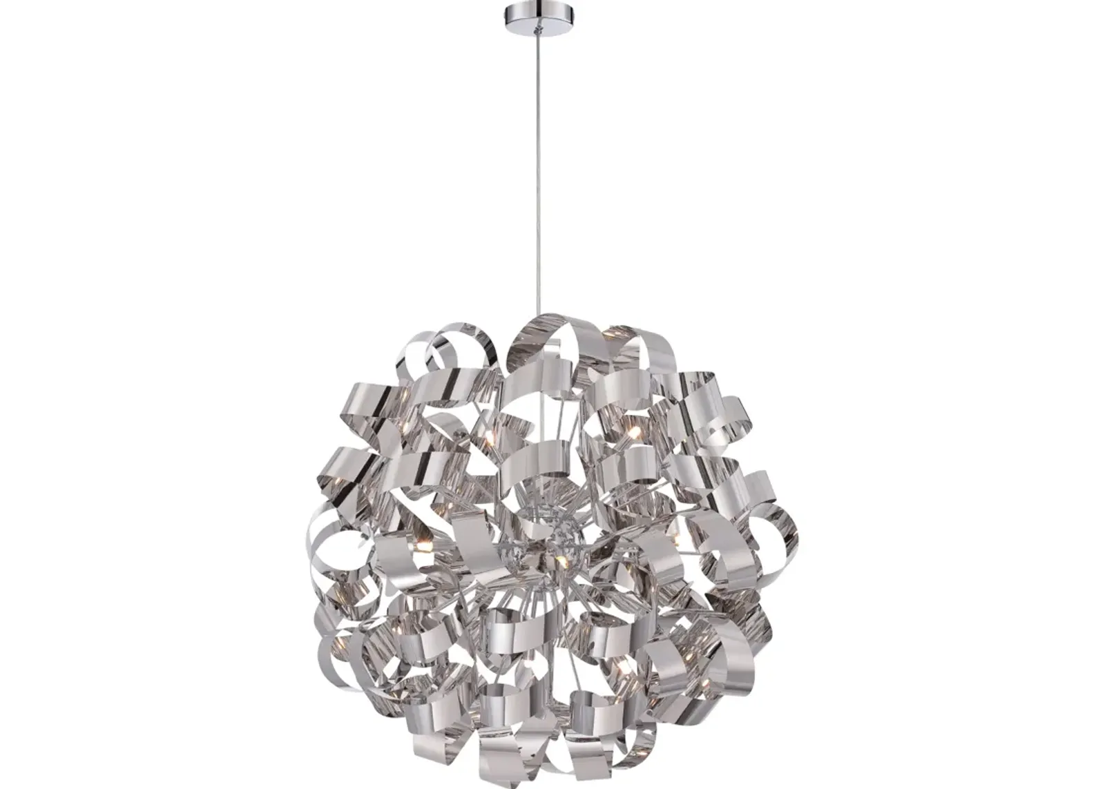 X-Large Nickel Ribbons Chandelier 31"H