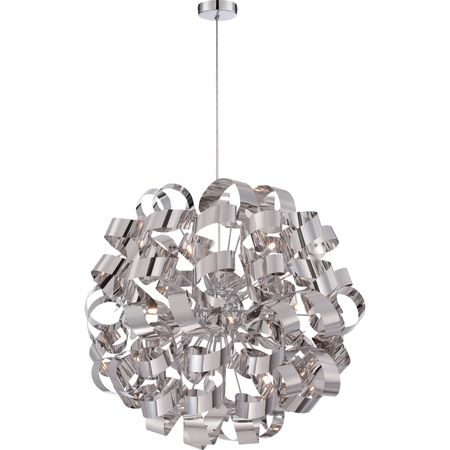 X-Large Nickel Ribbons Chandelier 31"H