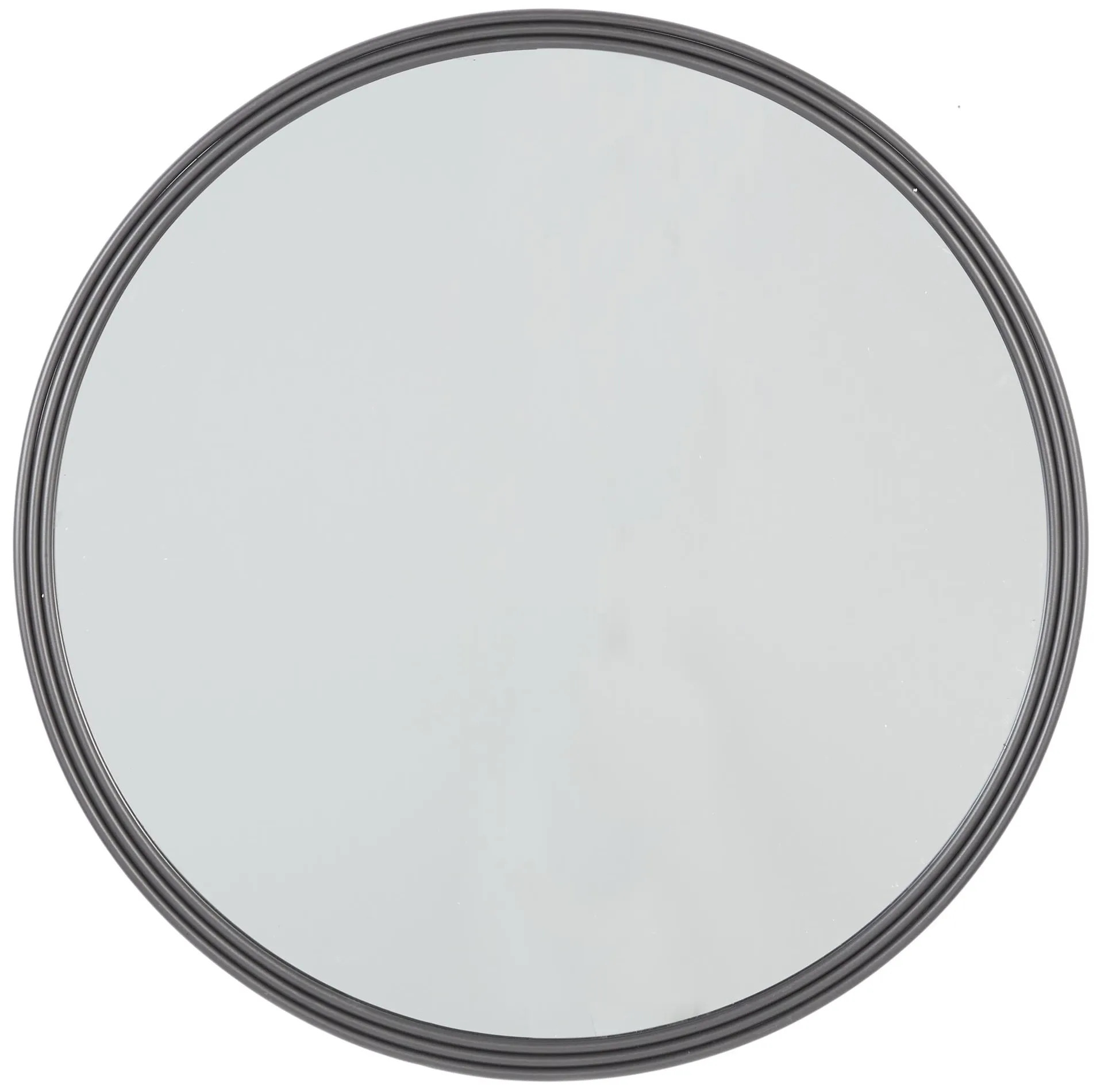 Grey Metal Wall Mirror 32" Round