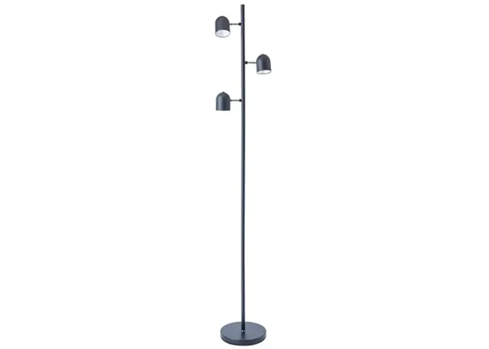 Black 3-Light Floor Lamp 63"H