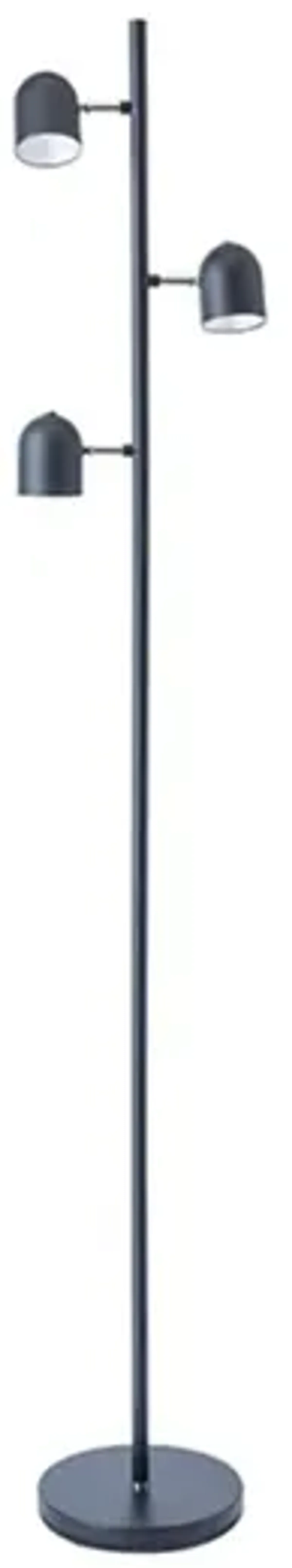 Black 3-Light Floor Lamp 63"H