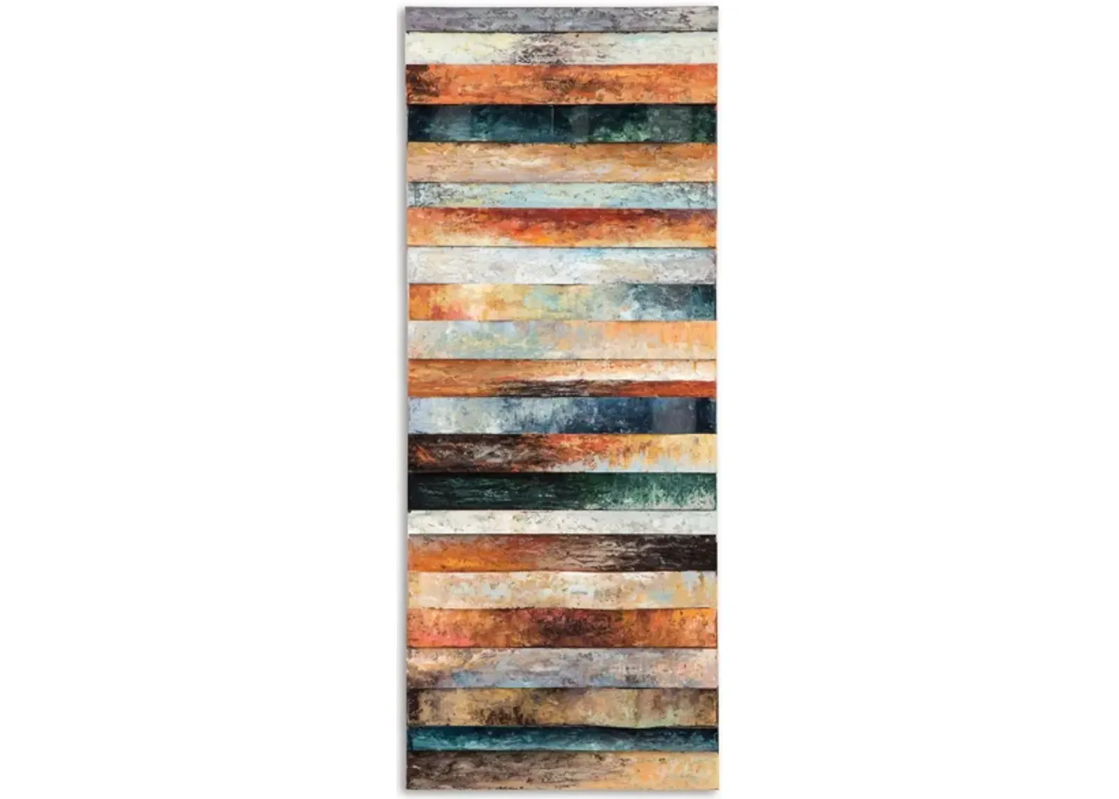 Multi-Colored Curved Plank Design Art 20"W x 50"H