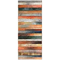 Multi-Colored Curved Plank Design Art 20"W x 50"H