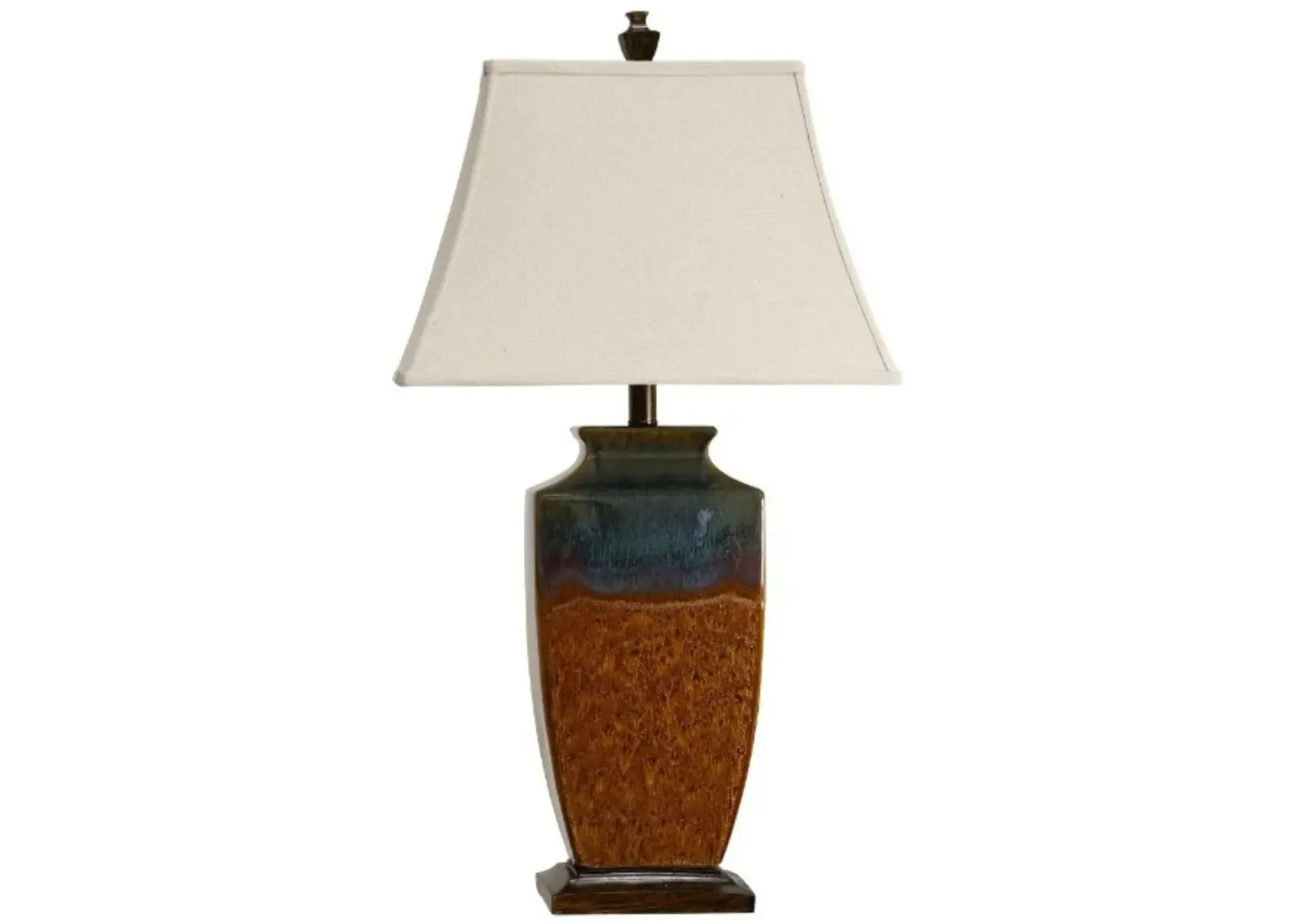 Blue and Rust Ceramic Table Lamp 32"H