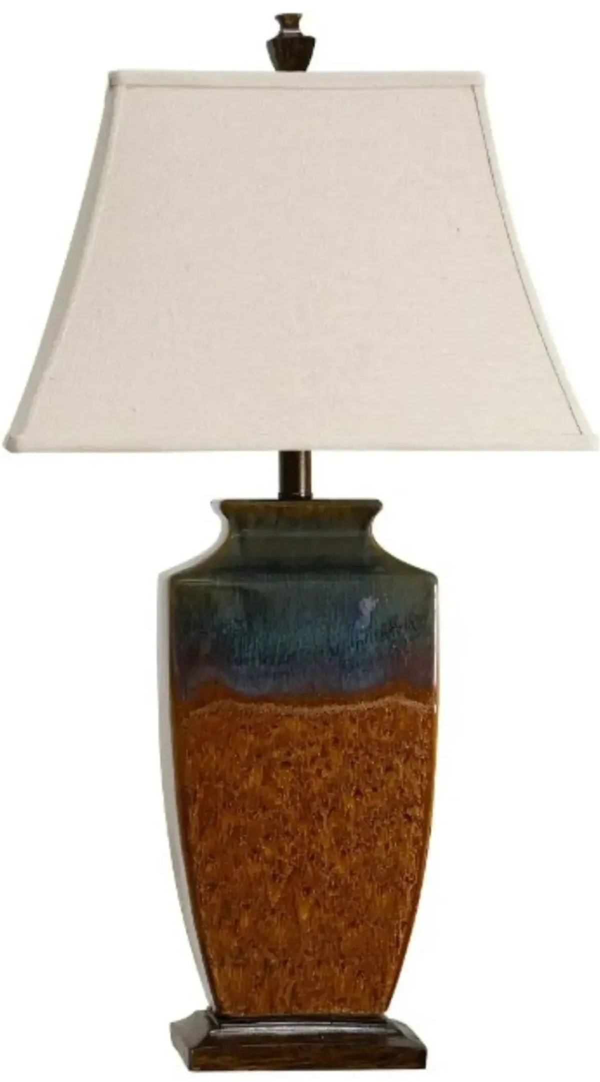 Blue and Rust Ceramic Table Lamp 32"H