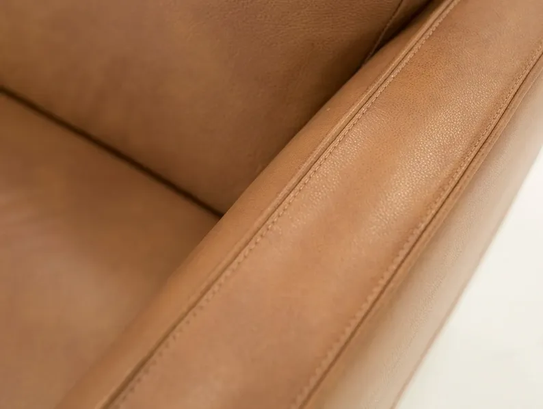 Turin Leather Loveseat in Brandy