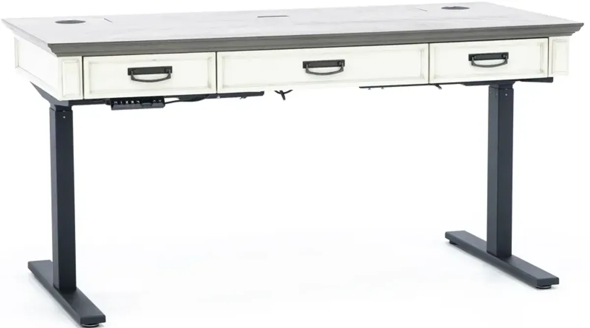 White Estate Electric Sit and Stand Desk