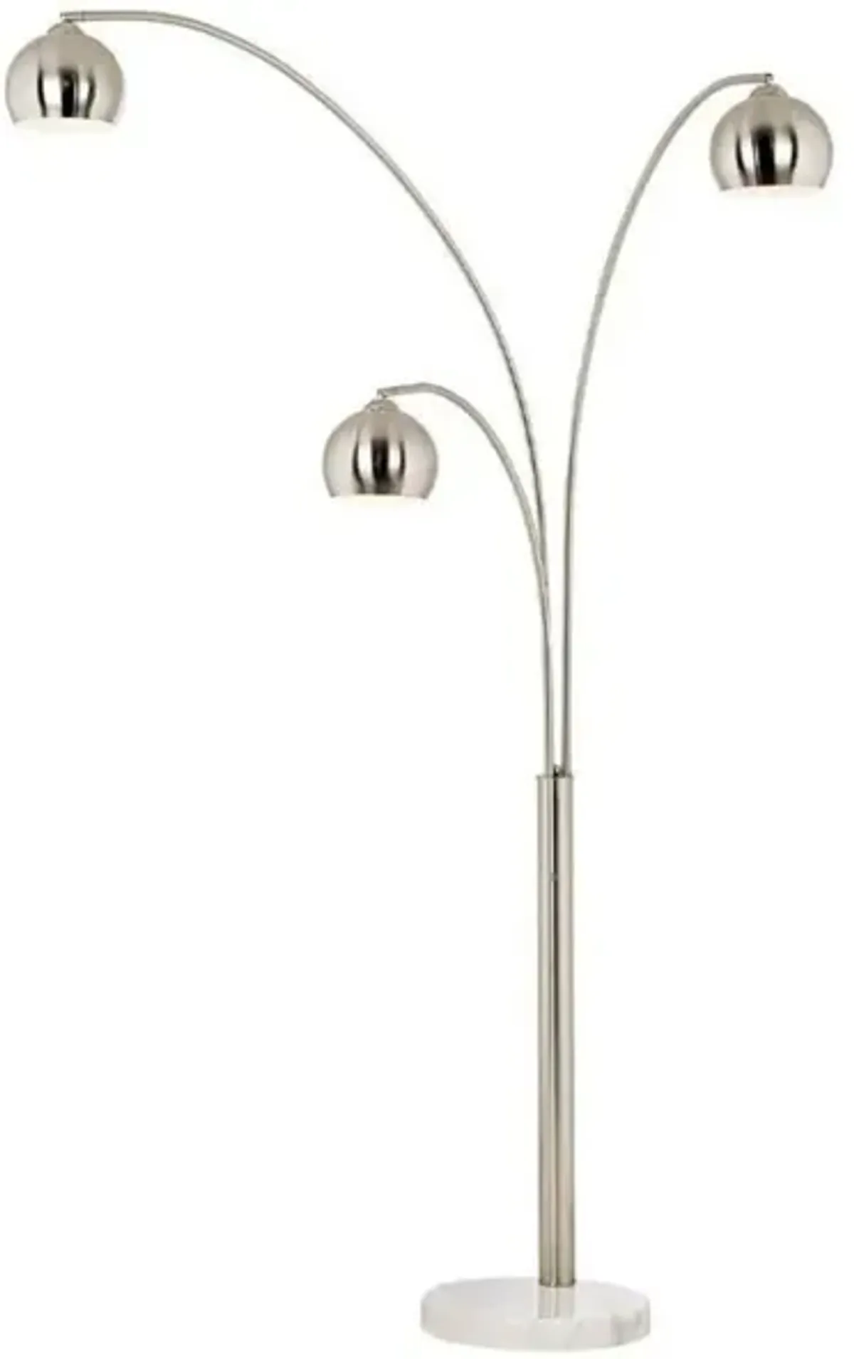 Crosstown 3-Lite Silver Arc Lamp 83"H