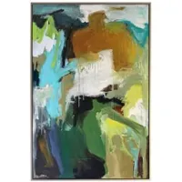 Moss Abstract Framed Painting 50"W x 74"H