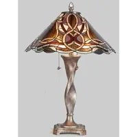 Hope Purple and Pink Tiffany-Style Glass Table Lamp 30"H