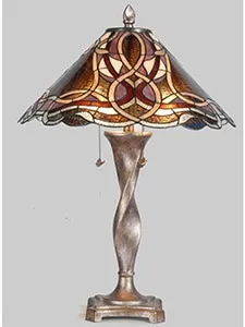 Hope Purple and Pink Tiffany-Style Glass Table Lamp 30"H