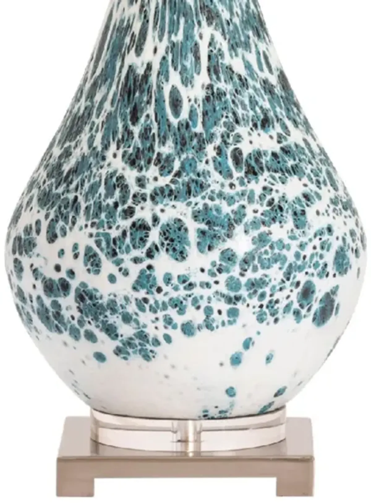 Blue and White Glass Table Lamp 31.5"H