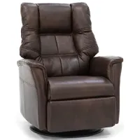 Direct Designs® Veronica Large Leather Swivel Gliding Recliner in Truffle