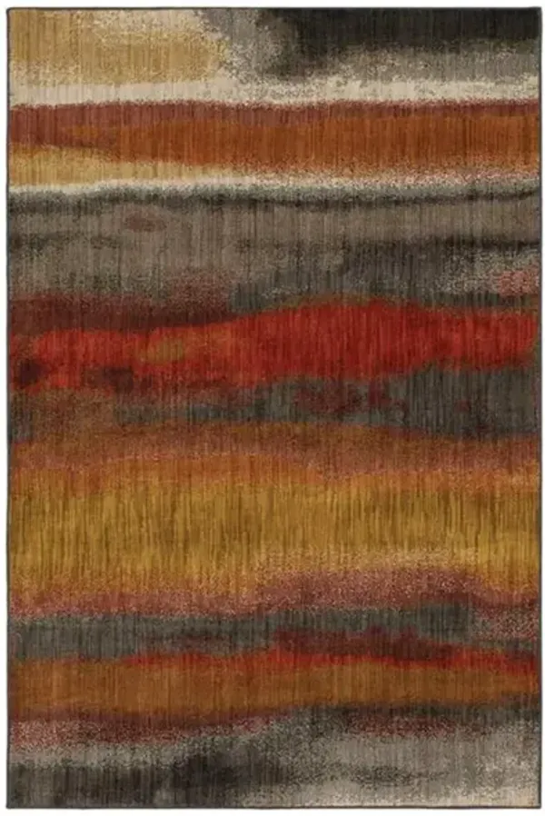 Elements Red/Brown/Yellow Area Rug 8'W x 11'L