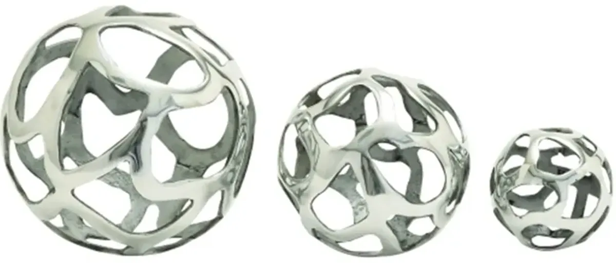 Set of 3 Silver Decorative Orb 4/6/8"