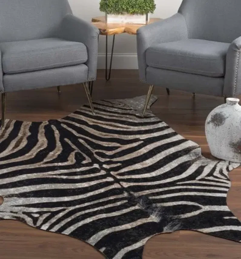 Montana Zebra Area Rug 5'6"W x 6'10"L