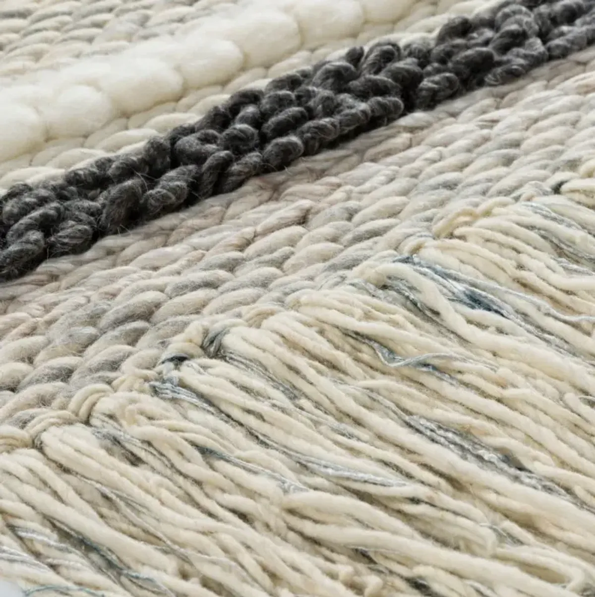 Tan and Grey Wool Wall Hanging 24"W x 49"L