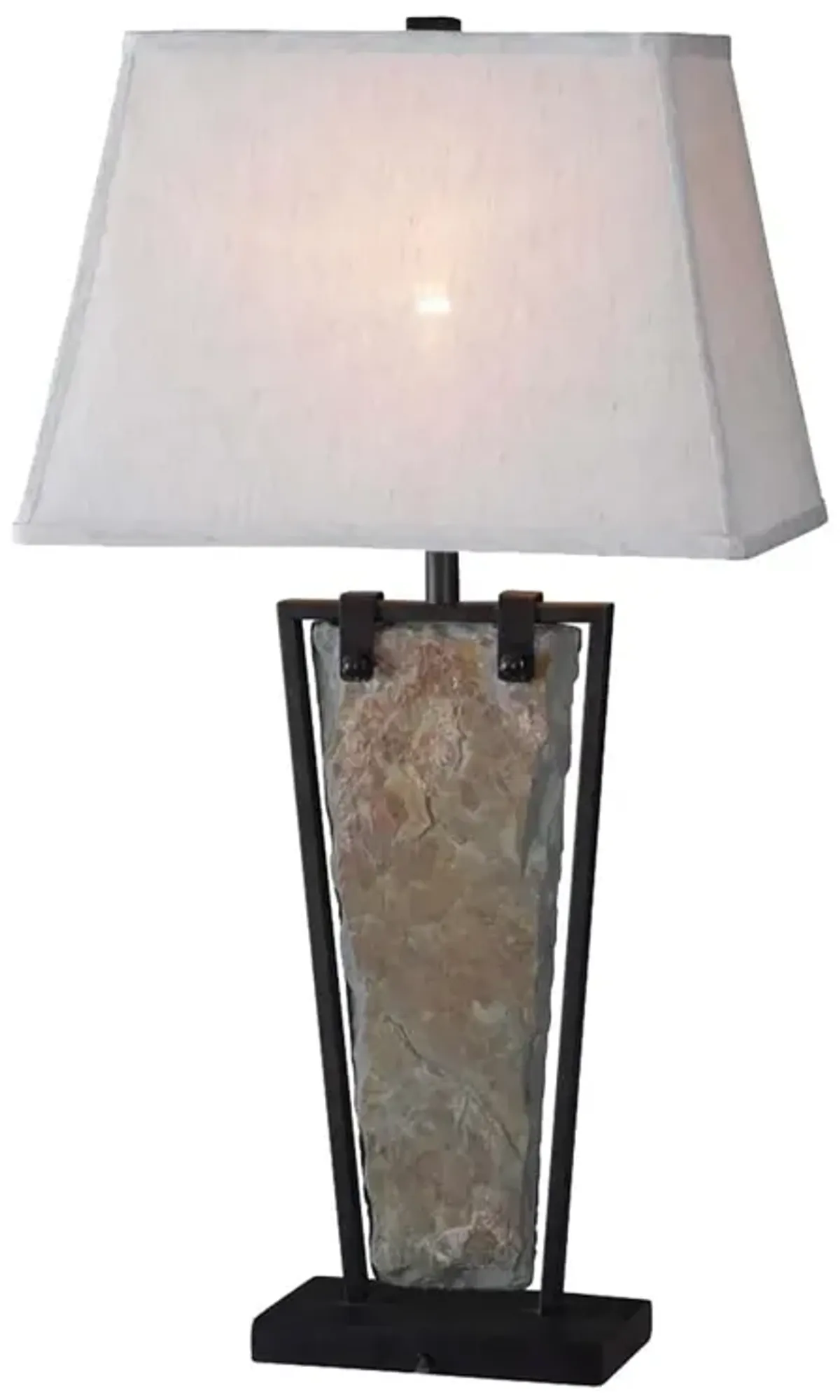 Slate and Metal Table Lamp 30"H