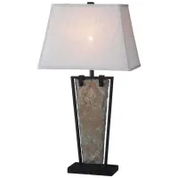 Slate and Metal Table Lamp 30"H