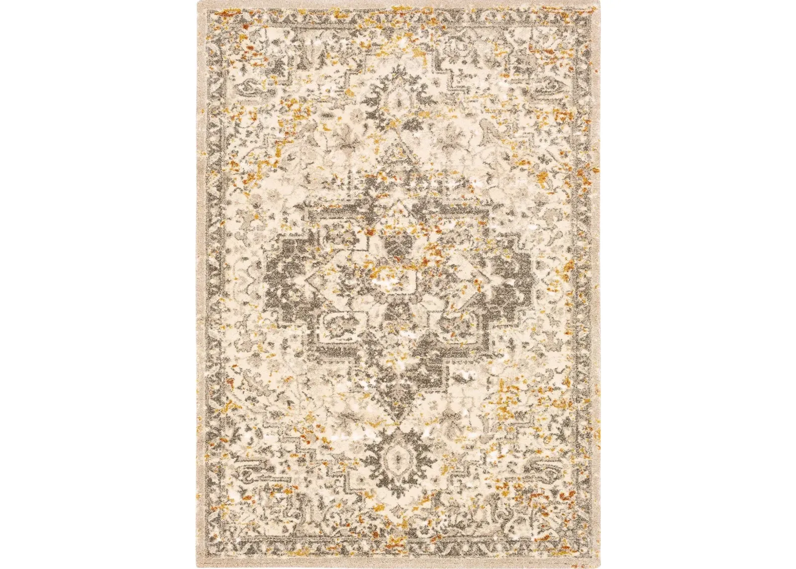 Tuscany Cream Medallion Area Rug 7'10"W x 10'3"L