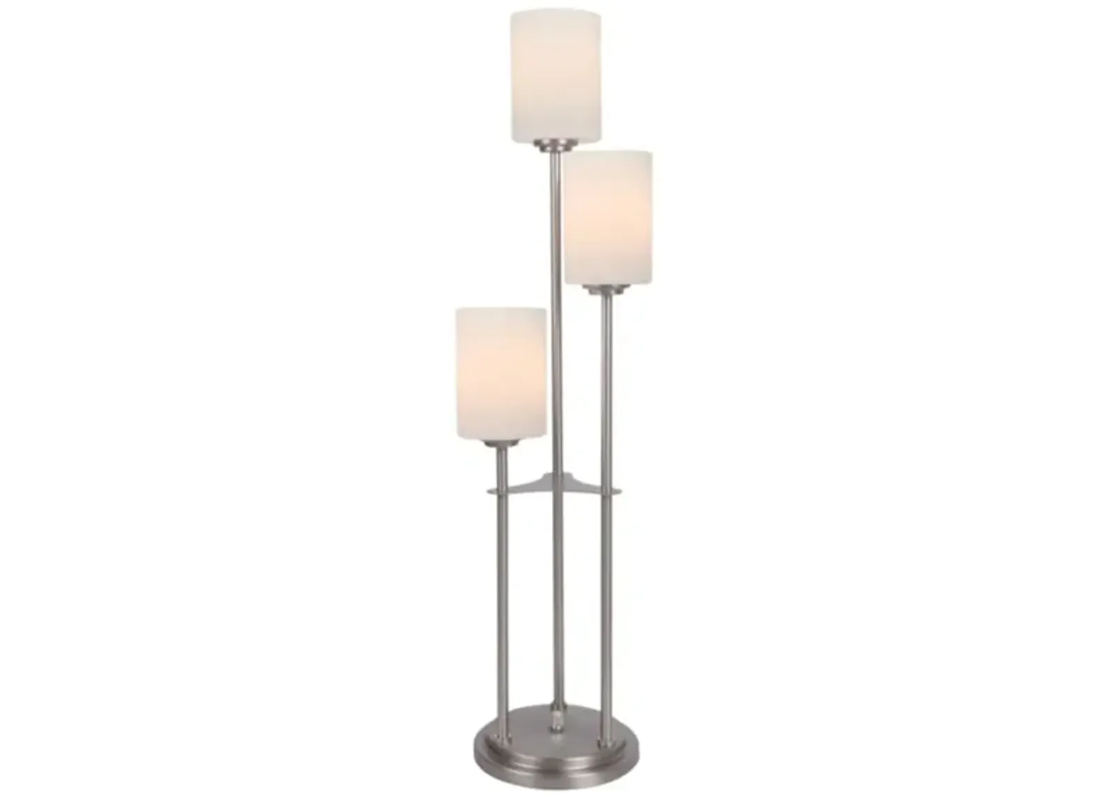 3-Light Brushed Nickel Uplight Table Lamp 33"H