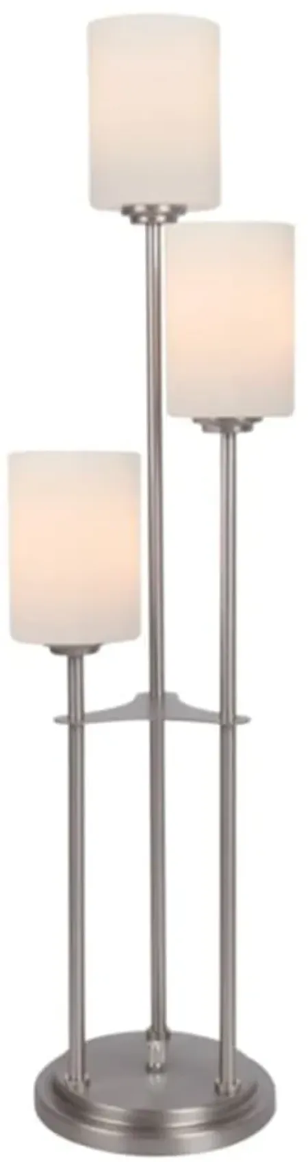 3-Light Brushed Nickel Uplight Table Lamp 33"H