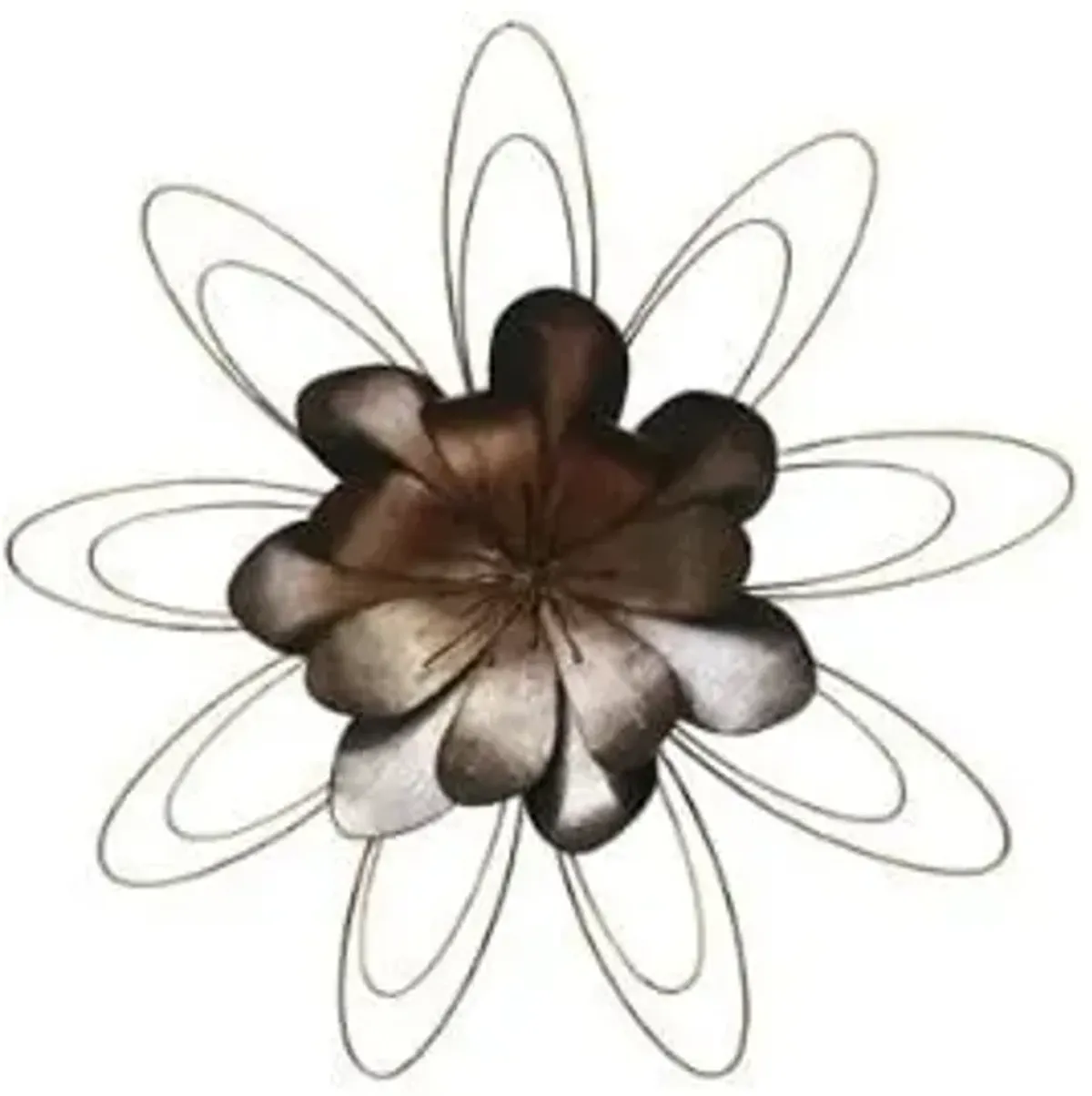 Bronze Metal Flower Wall Décor 18"