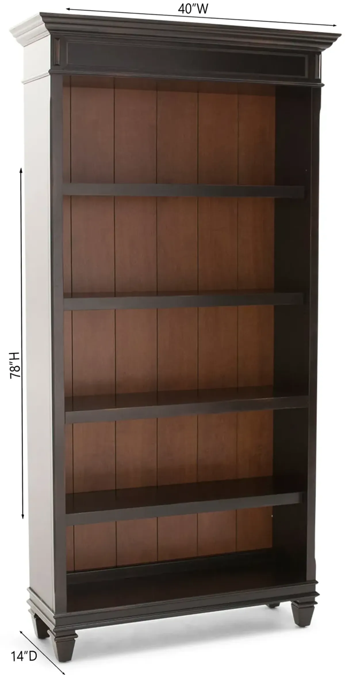 Estate Black Open Bookcase