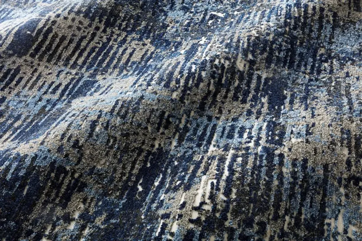 Viera Dark Blue Area Rug 5'3"W x 7'7"L