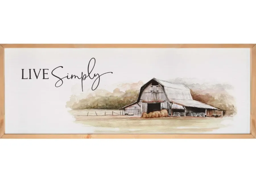 Live Simply Barn Textured Framed Print 46"W x 17"H