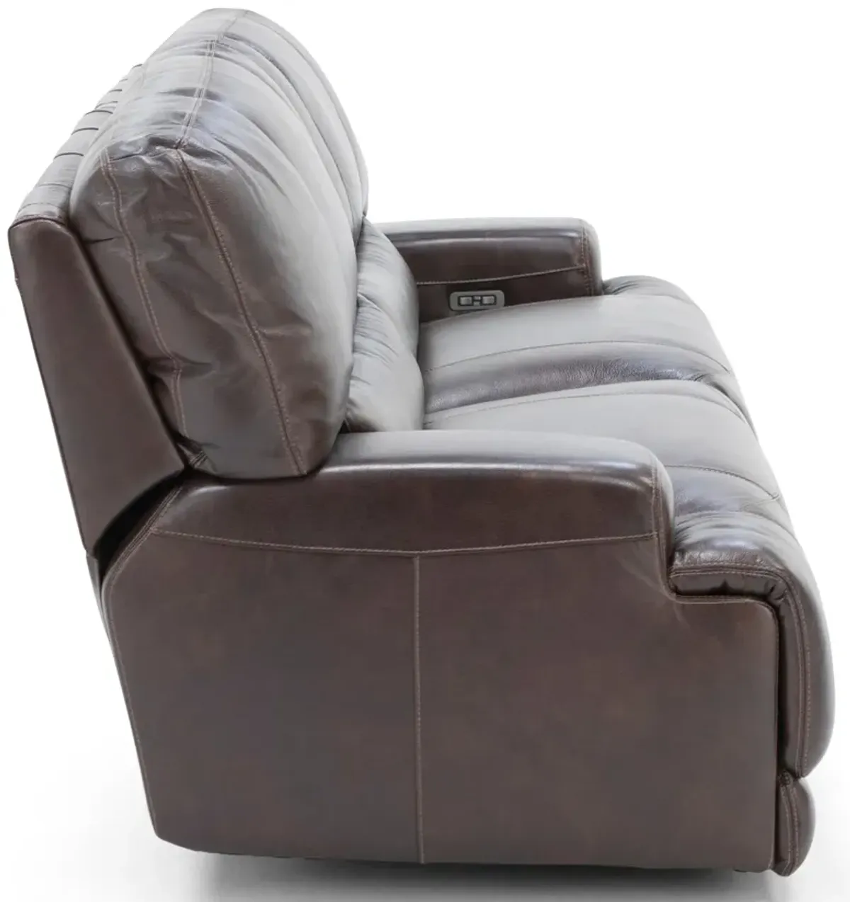 Placier Leather Power Headrest Reclining Sofa in Coffee