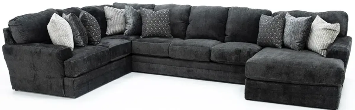 Snuggler Smoke 3-Pc. Sectional with Right Chaise in Smoke