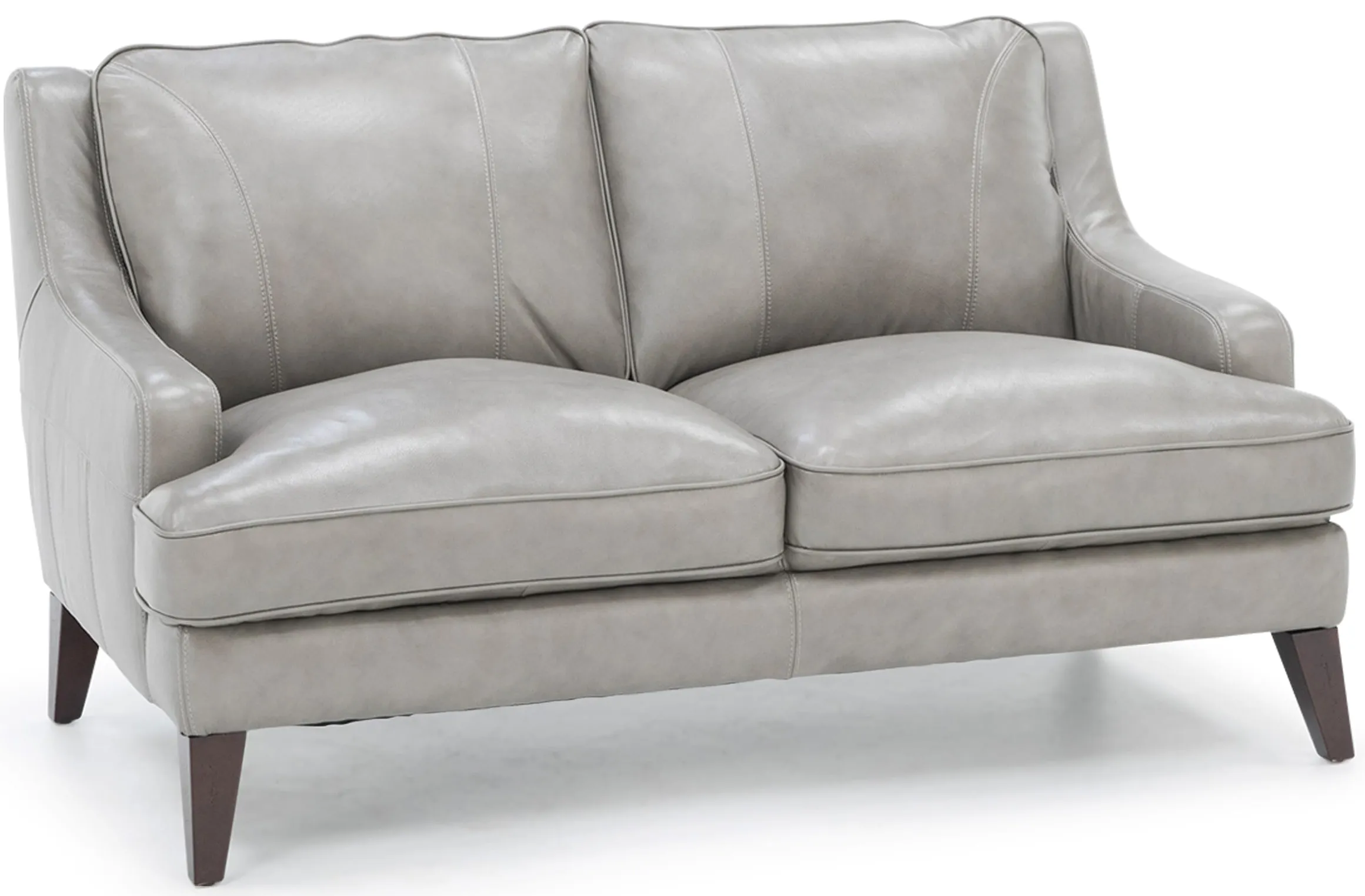 Colt Leather Loveseat in Light Grey
