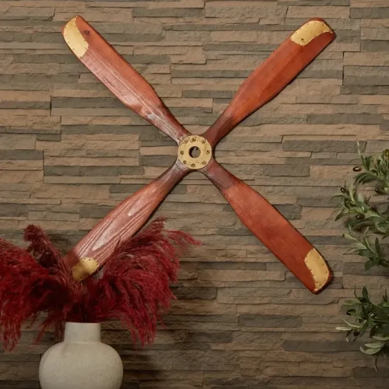 Wood Airplane Propeller Wall Decor 44"W x 44"H