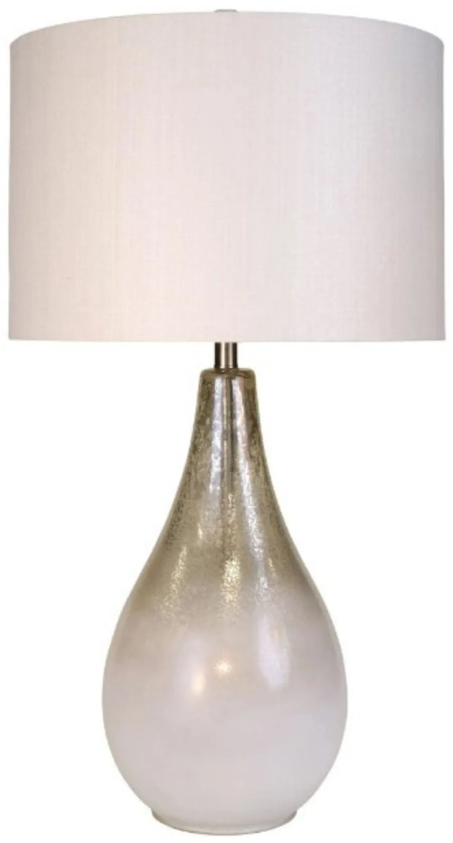 Gold and White Mercury Glass Table Lamp 34"H
