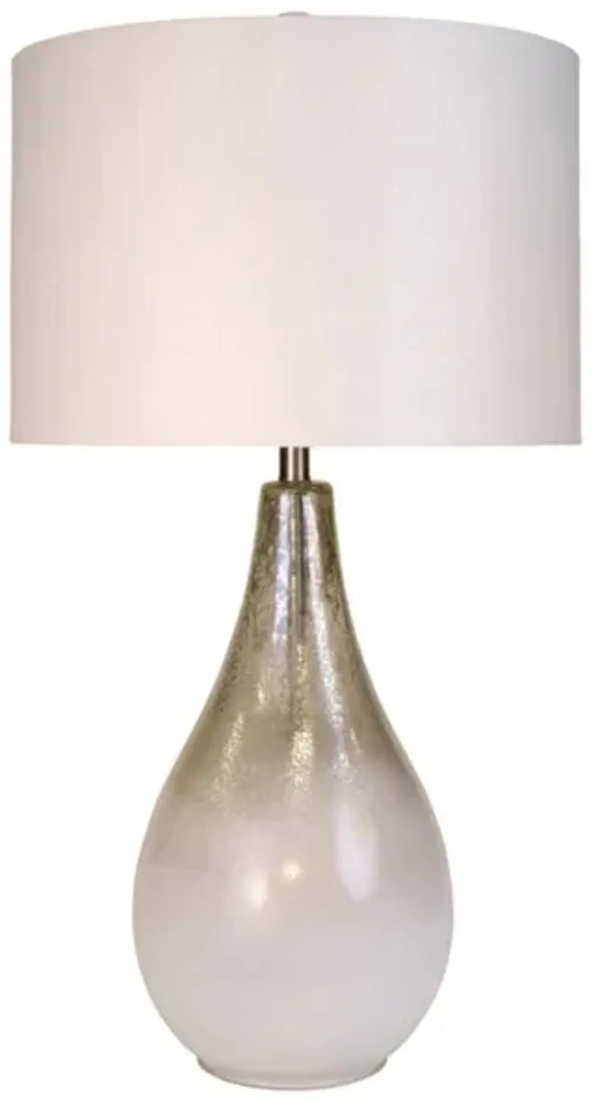 Gold and White Mercury Glass Table Lamp 34"H