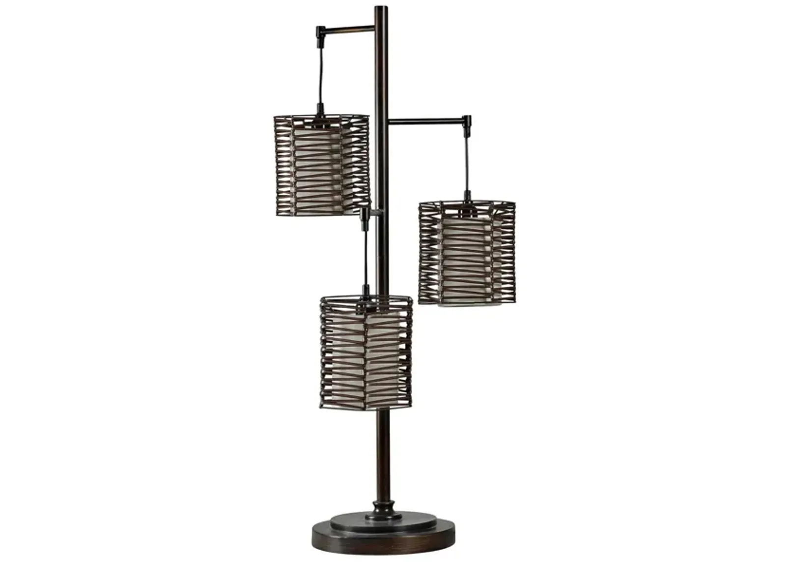 Bronze With Handwoven Shades Table Lamp 37"H