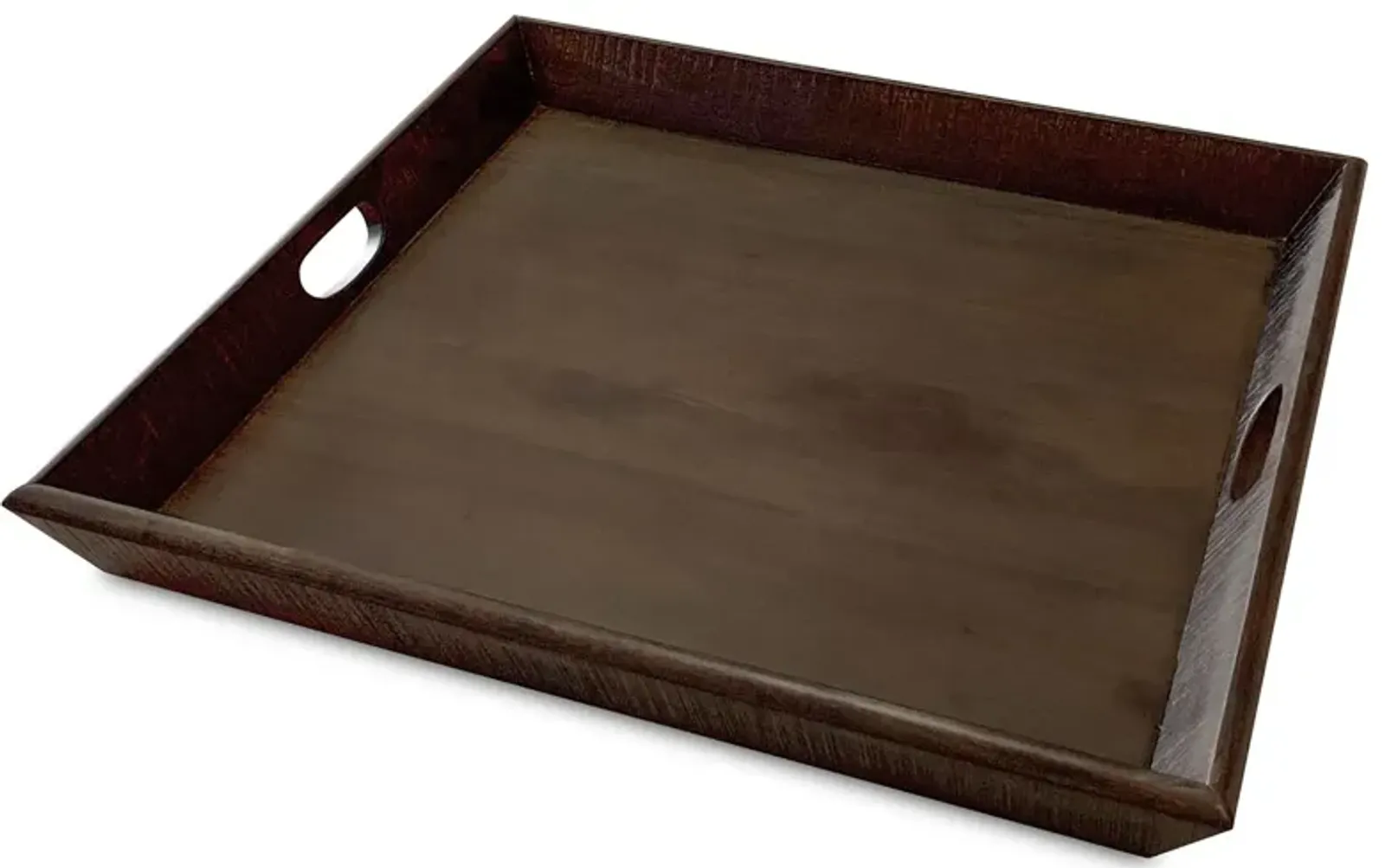 Oversized Tobacco Leaf Wood Ottoman Tray 27"W x 27"L