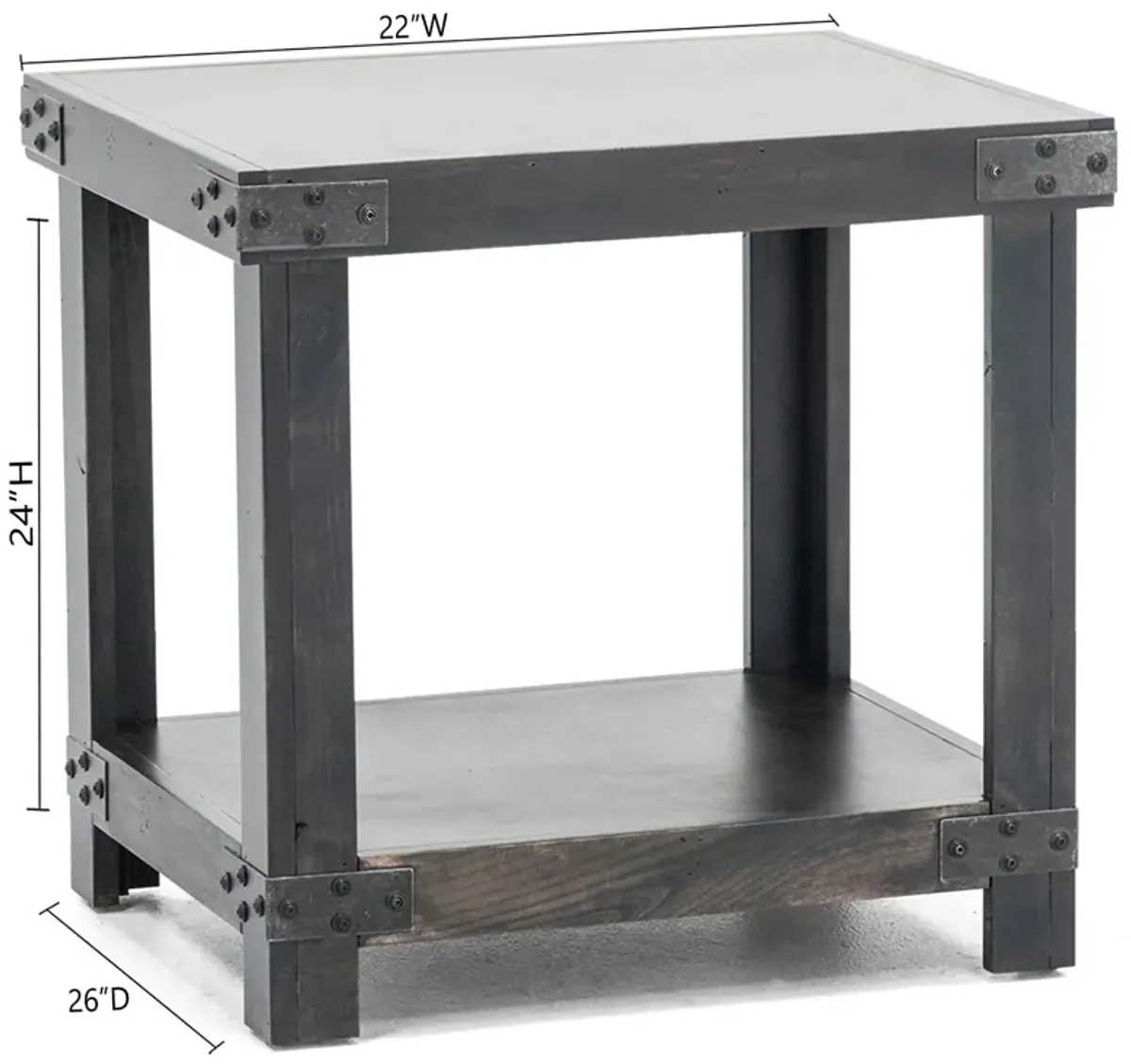 Industrial Ghost Black End Table