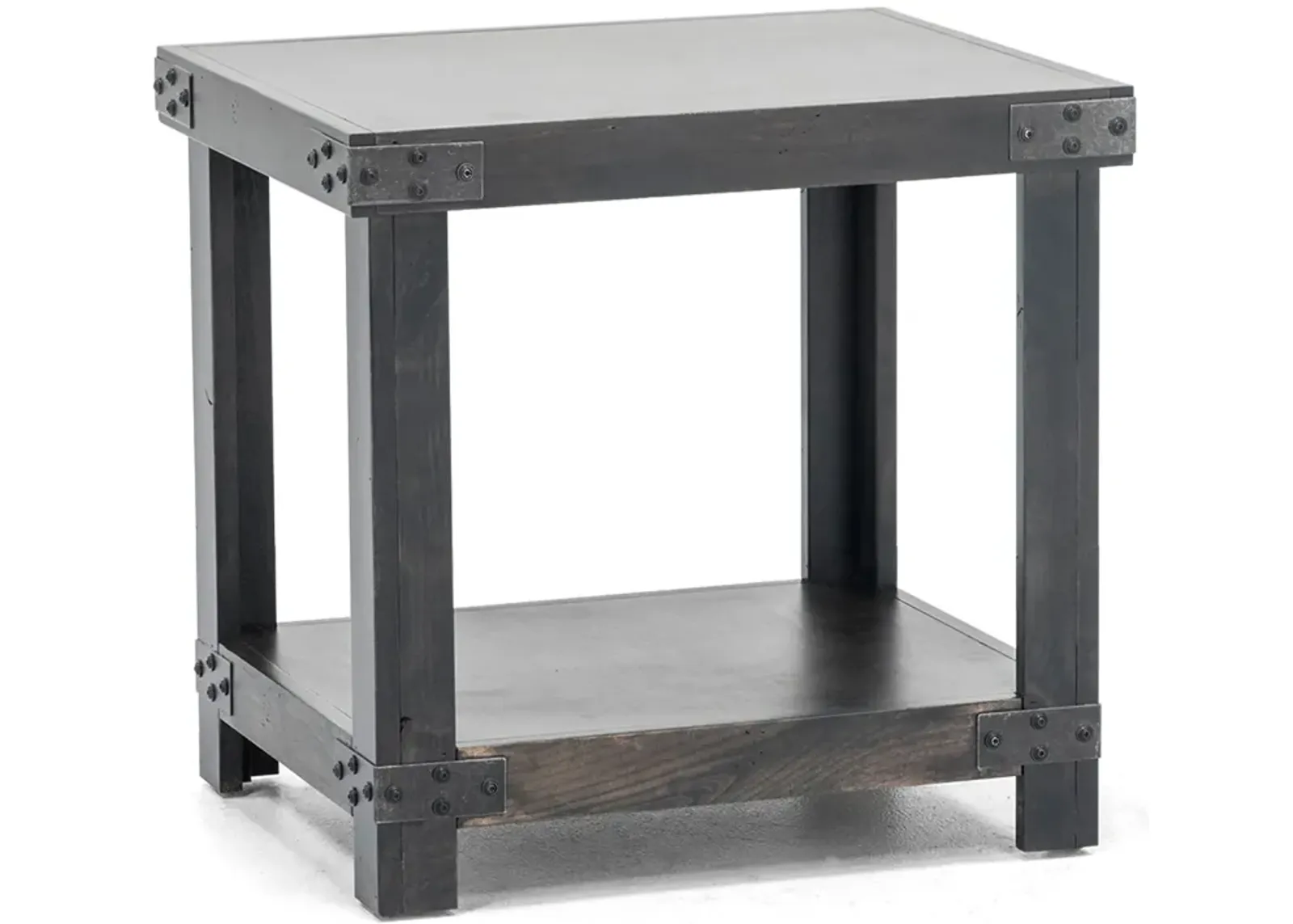 Industrial Ghost Black End Table