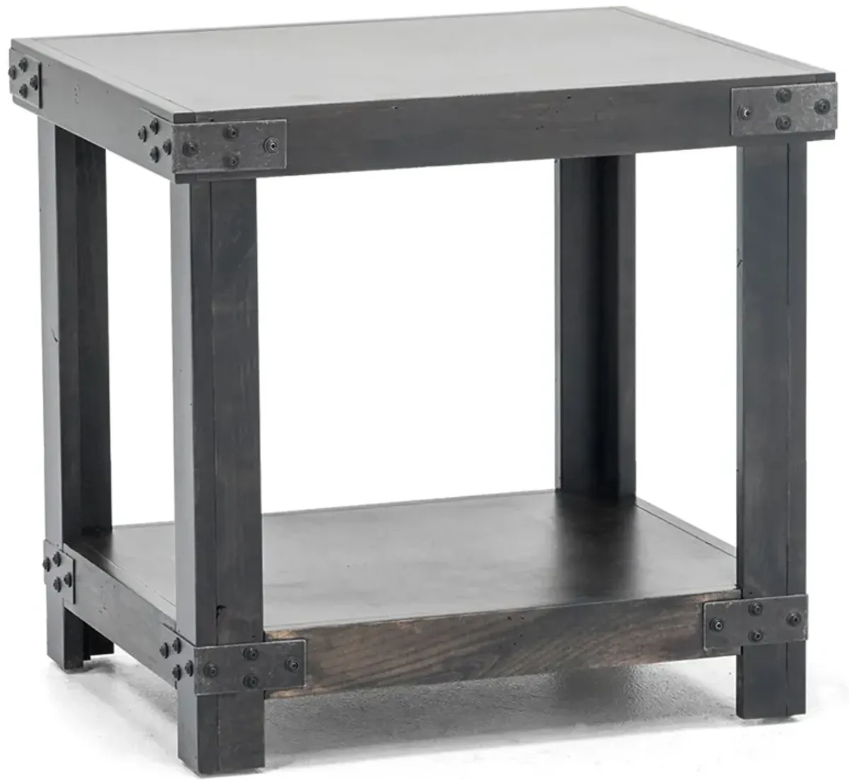 Industrial Ghost Black End Table