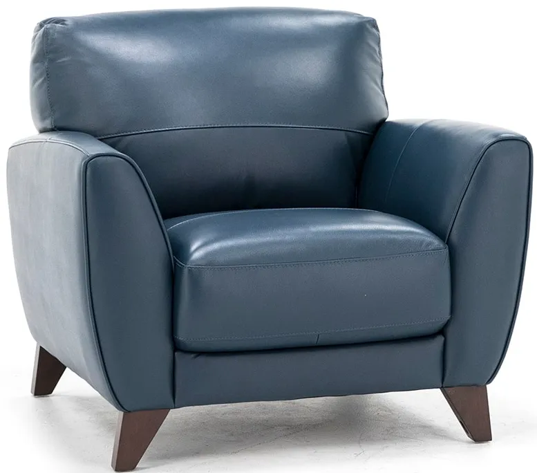 Martini Leather Chair in Peacock