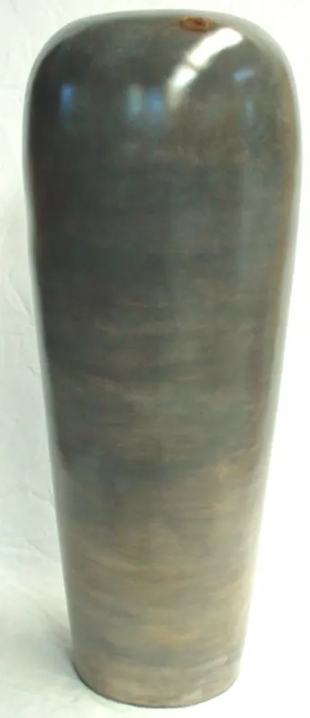Small Grey Ceramic Floor Vase 13"W x 33"H