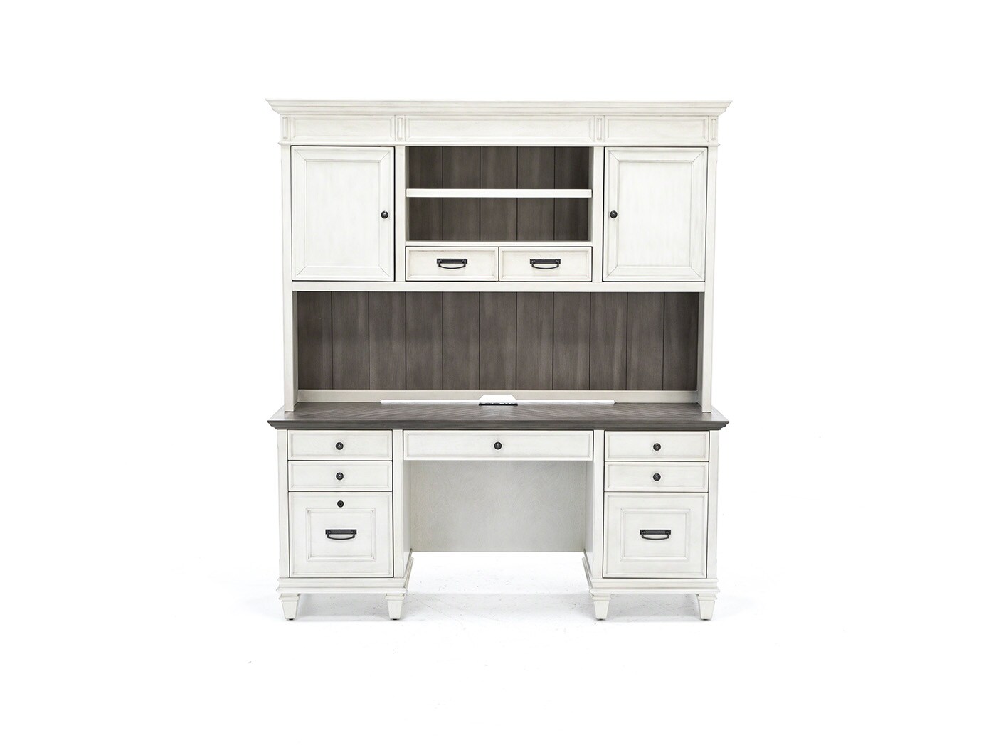 White Estate Credenza and Hutch