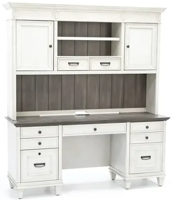 White Estate Credenza and Hutch