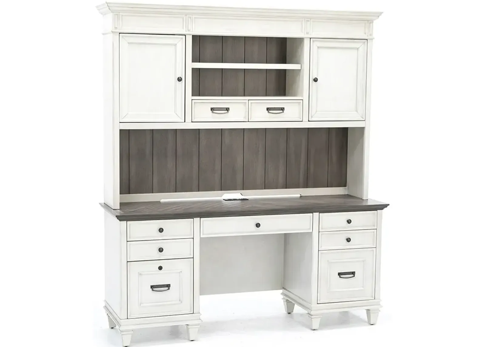 White Estate Credenza and Hutch