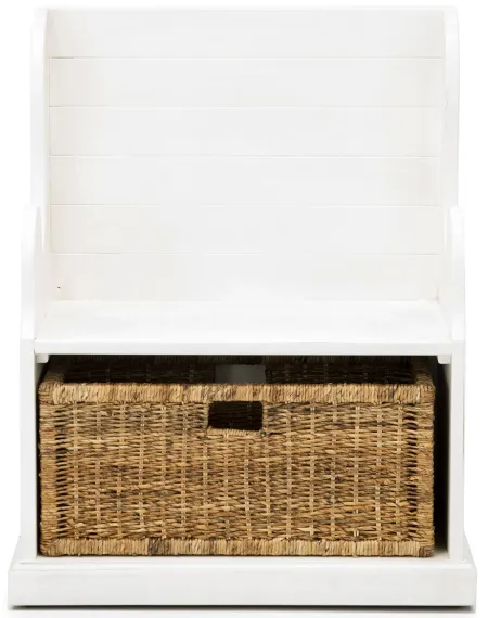 Storage Solutions White Hall Seat with Basket