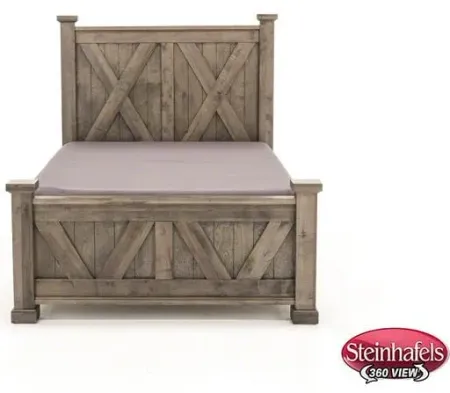 Cool Rustic King X Panel Bed, Grey