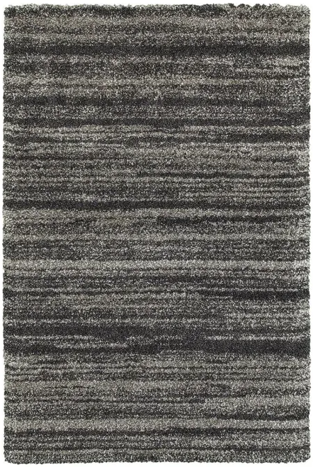 Henderson Charcoal/Grey Stripe Area Rug 7'10"W x 10'10"L